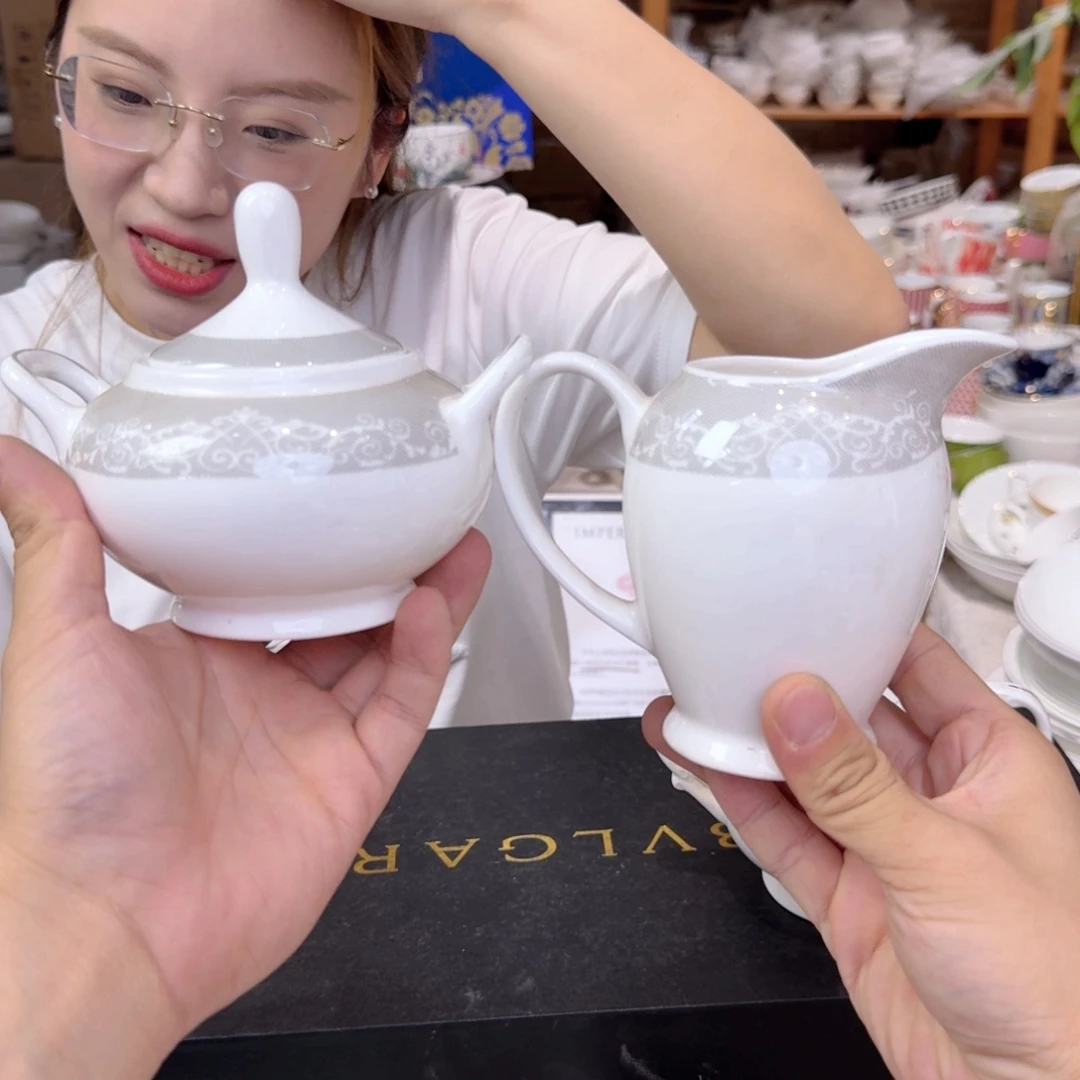 骨瓷糖罐一个+奶罐一个外贸骨瓷 （不忒不还）