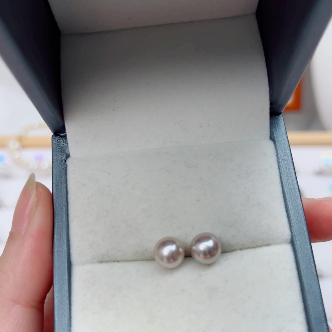 银S925镶嵌淡水珍珠耳饰