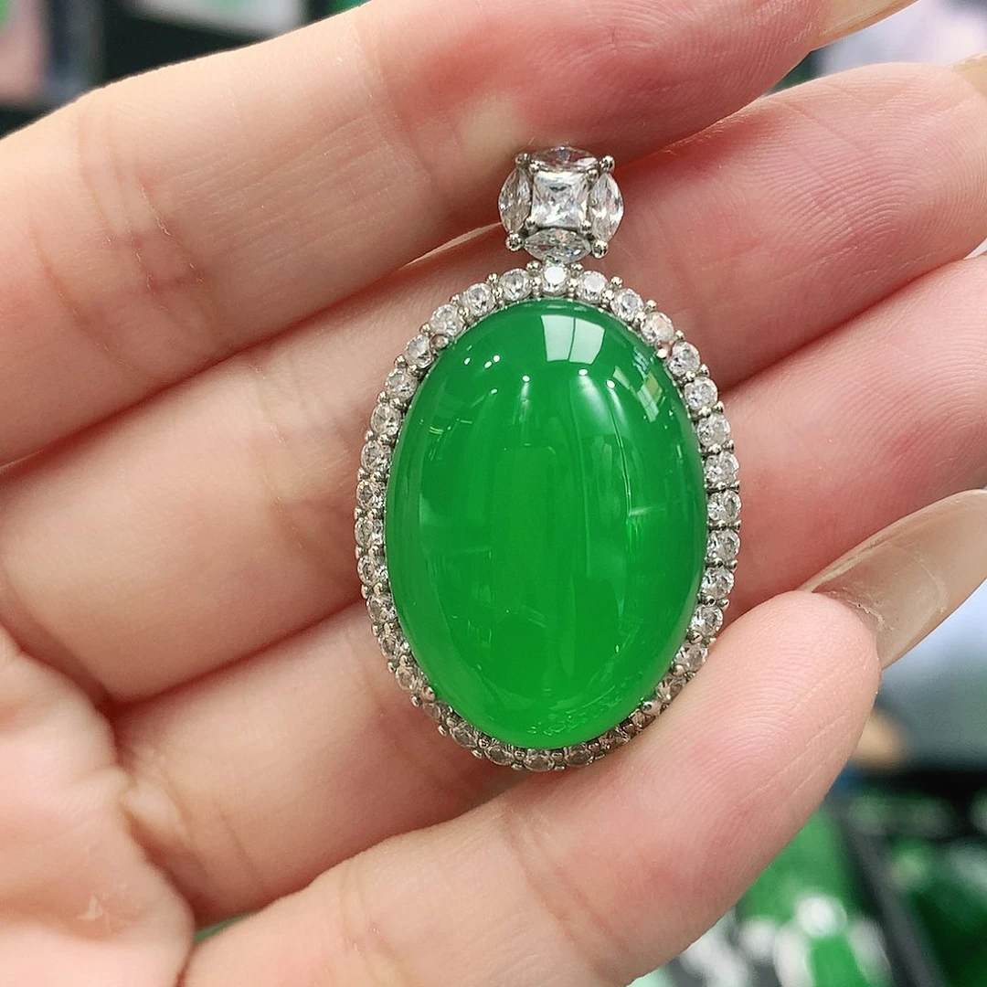 银S925镶嵌吊坠玛瑙/玉髓