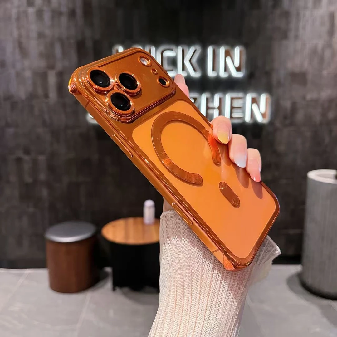 【无边电镀磁吸护镜壳】适用于苹果17-11自带镜头膜15磁吸14Pro裸感