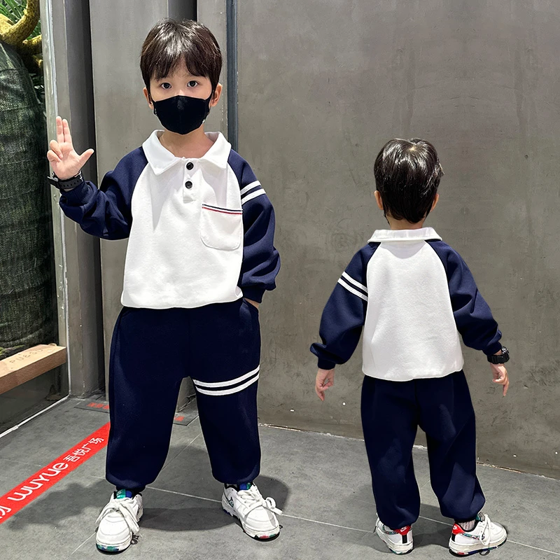 男童秋装套装2025新款帅洋气男孩宝卫衣儿童春秋季时髦学院风衣服