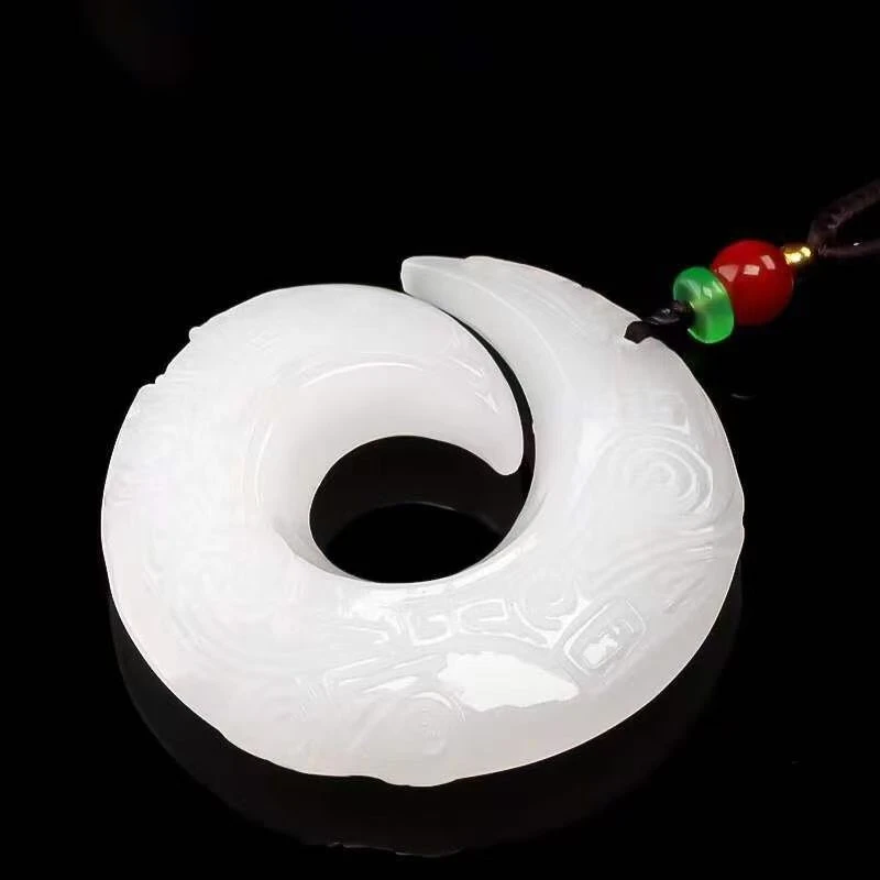 【天然保真】新疆金丝玉双面精工雕刻平安扣时来运转挂件玉佩