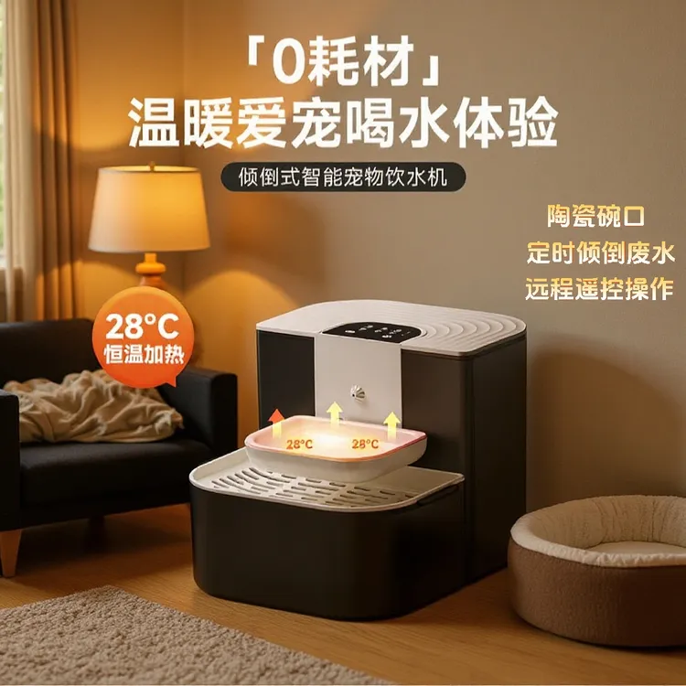 宠物自动猫咪饮水器智能倾倒式净污分离无线可拆大容量4.5喂水器