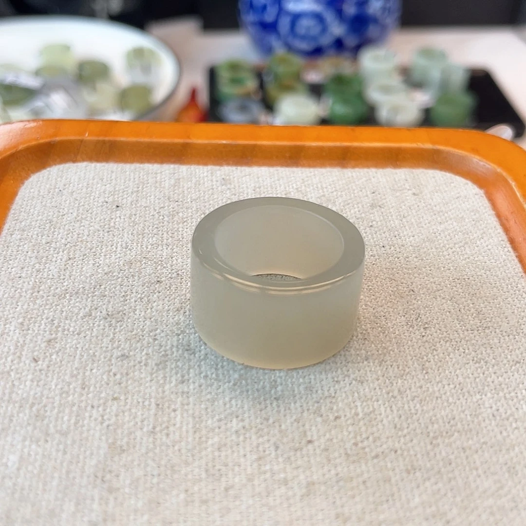 未镶嵌戒指和田玉c65 冰晴水直切17.6