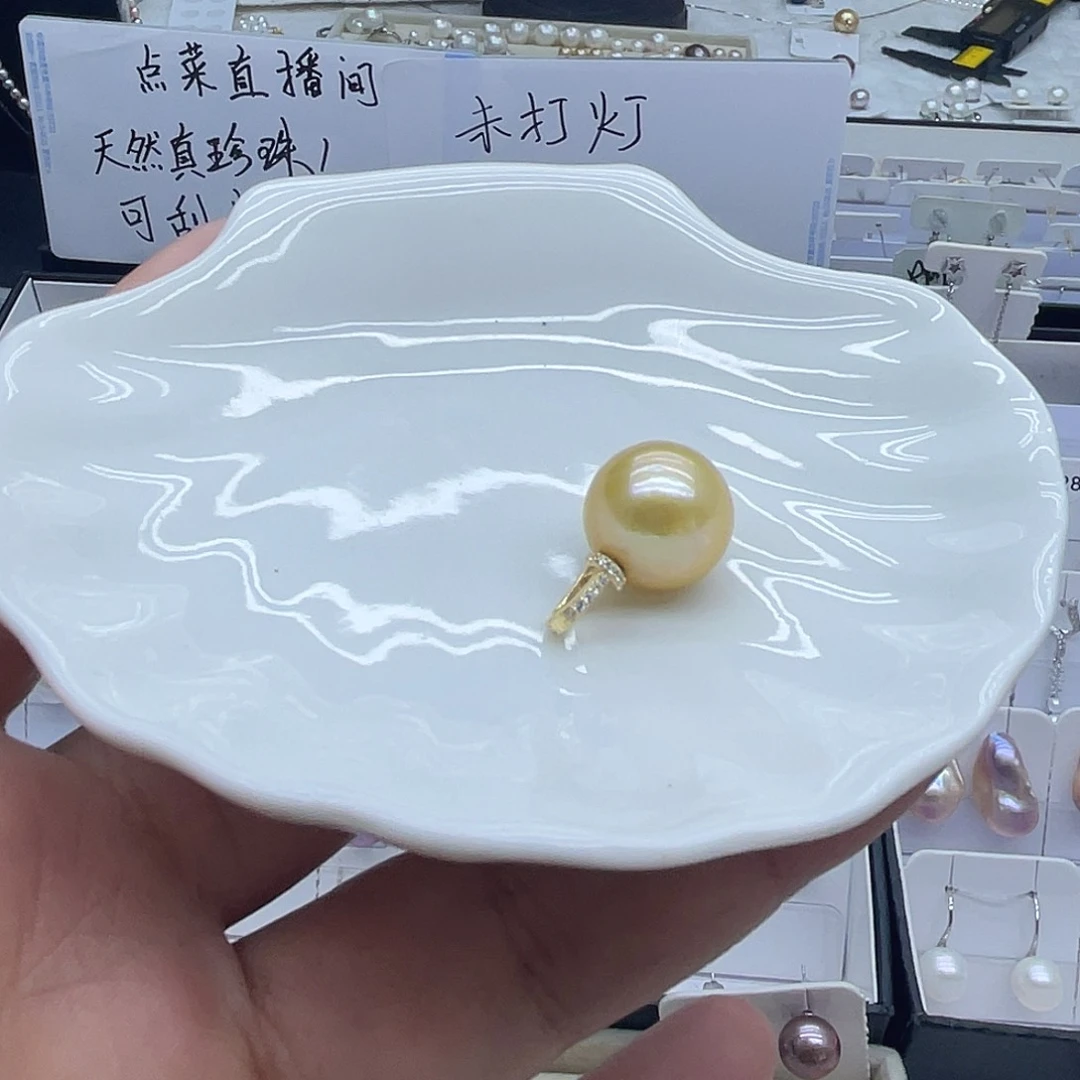 银S925镶嵌耳饰淡水珍珠