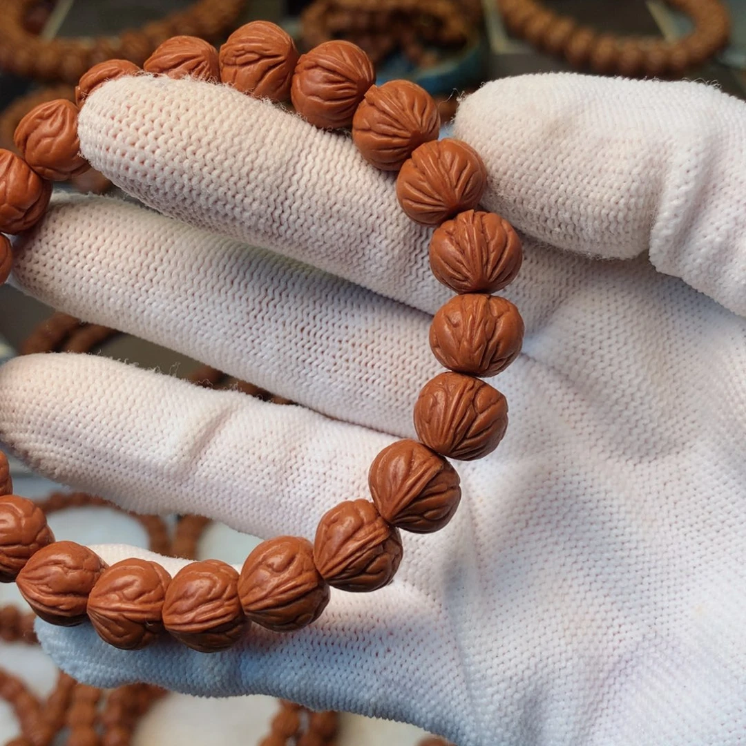 人***生桃核手串秦岭龙纹