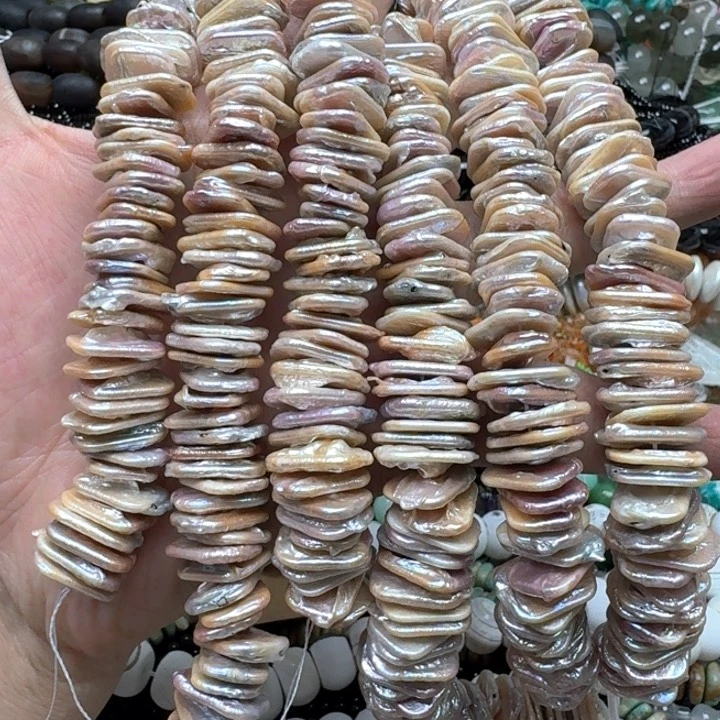 合金玛瑙/玉髓珠宝半成品一条12x17mm巴洛克珍珠