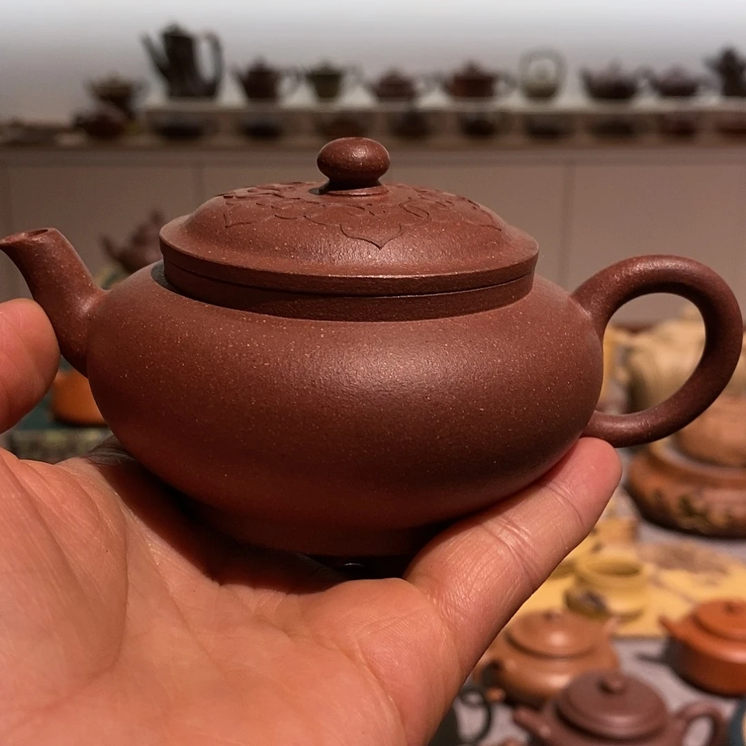 紫砂茶杯儿桃花泥全手工