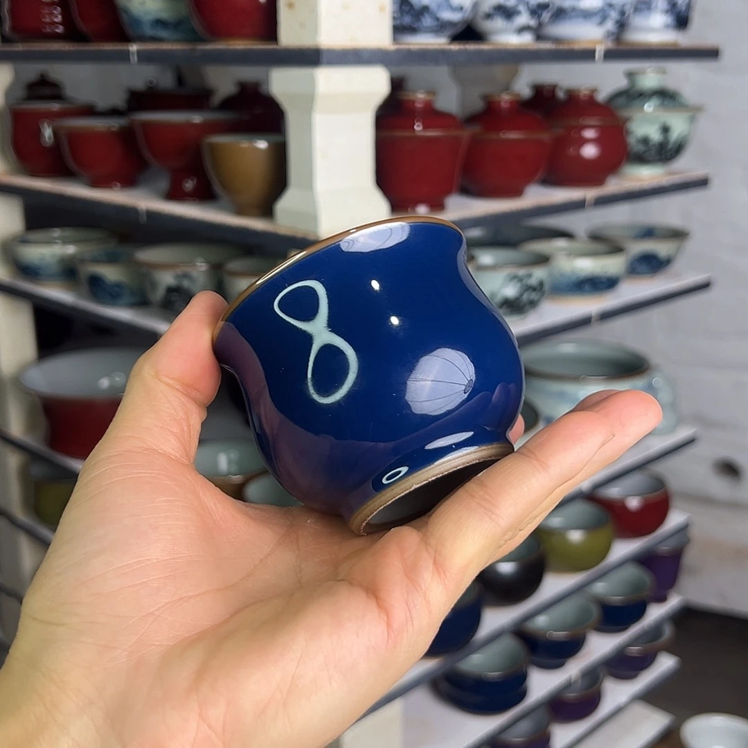 江***马霁蓝高炉式单杯开片