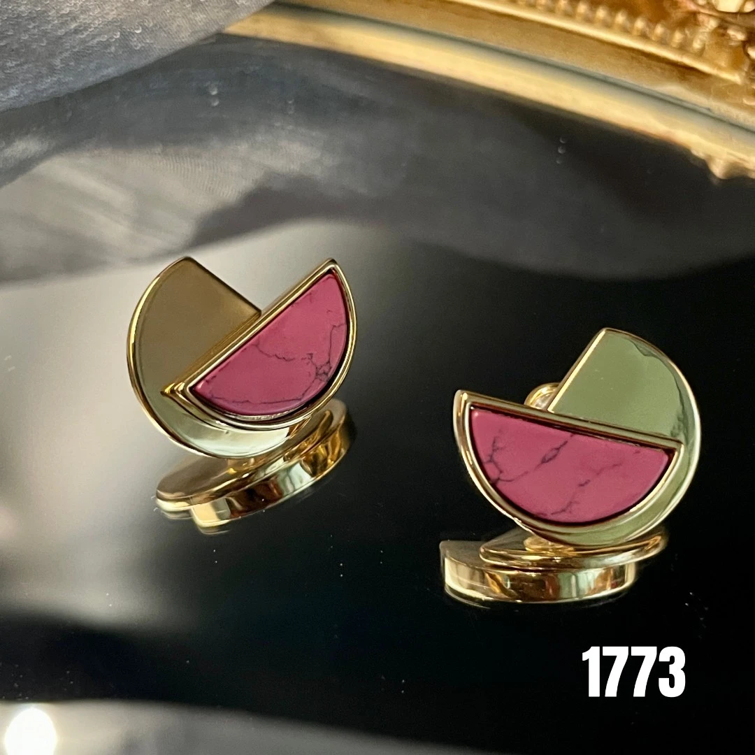 铜合金耳饰 撞色几何耳饰~1773