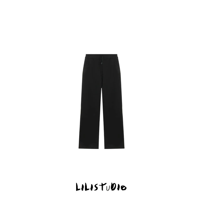 PCNY「云舒」不理理夏季新款女装时尚百搭简约宽松阔腿抽绳休闲裤