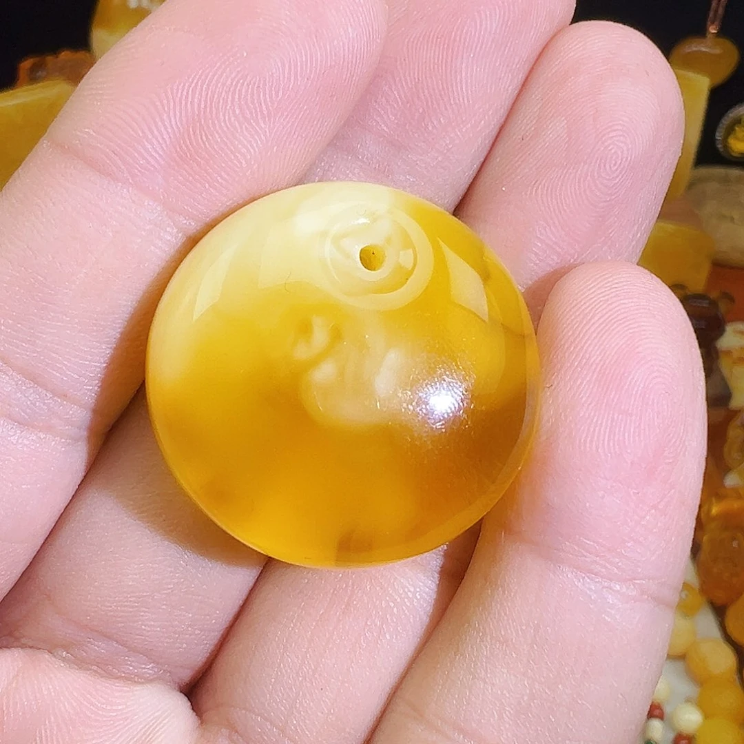 蜜蜡颈饰未镶嵌公主扣10.5克