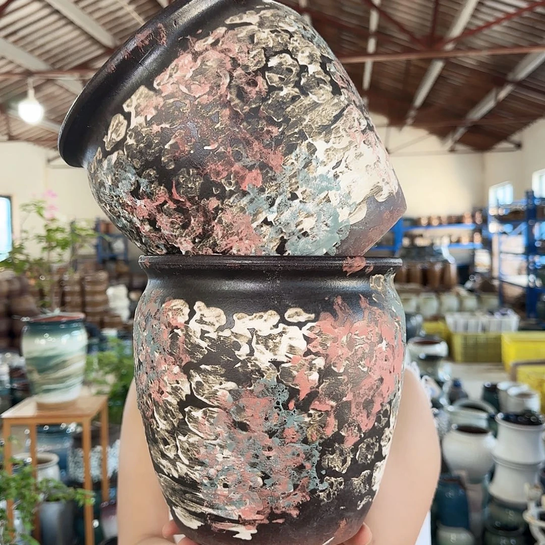 紫砂花盆高20口20