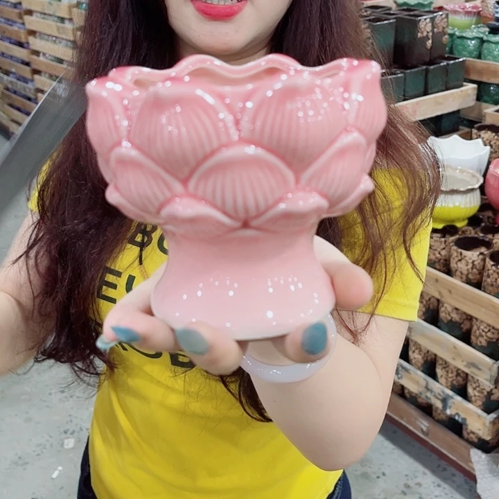 有孔，凑10元包邮陶瓷花盆发货！