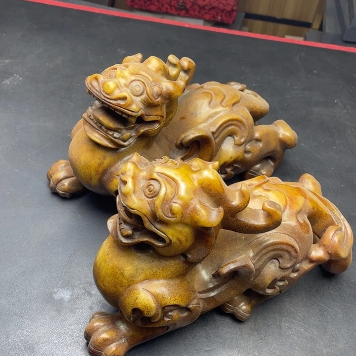 白玉菩提把件摆件