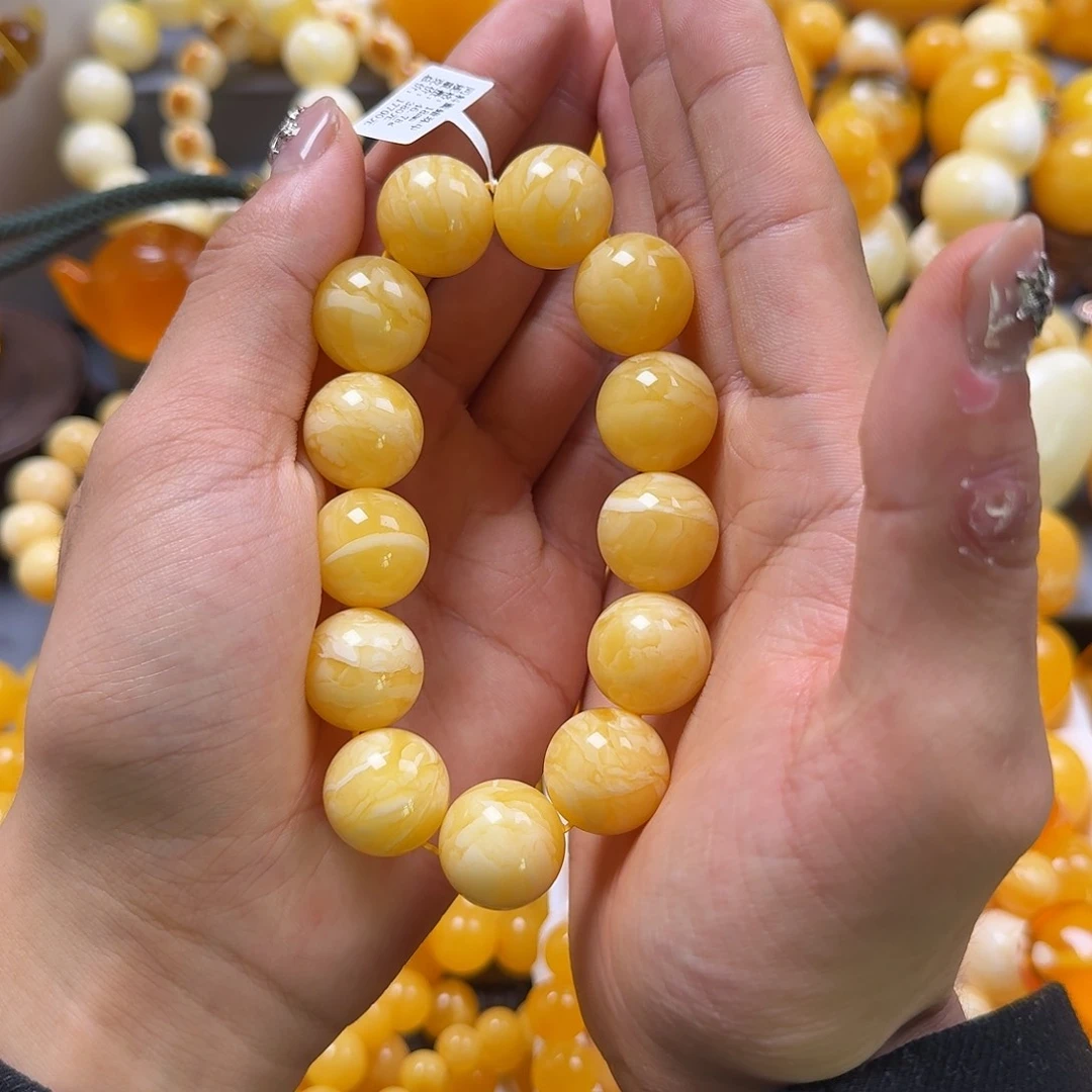 琥珀珠宝奇石未镶嵌同料18mm