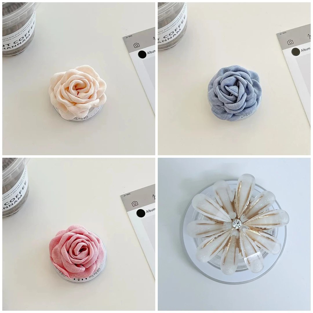 超仙韩版百搭手机玫瑰支架花