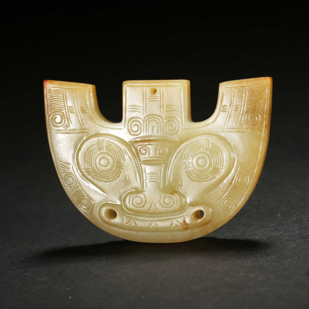 明代/黄玉人面形佩饰/JZC25061615/收藏/【济文阁】