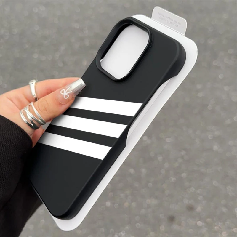 斜方条纹半包款软壳适用苹果16/15promax手机壳iphone14/12/11/13