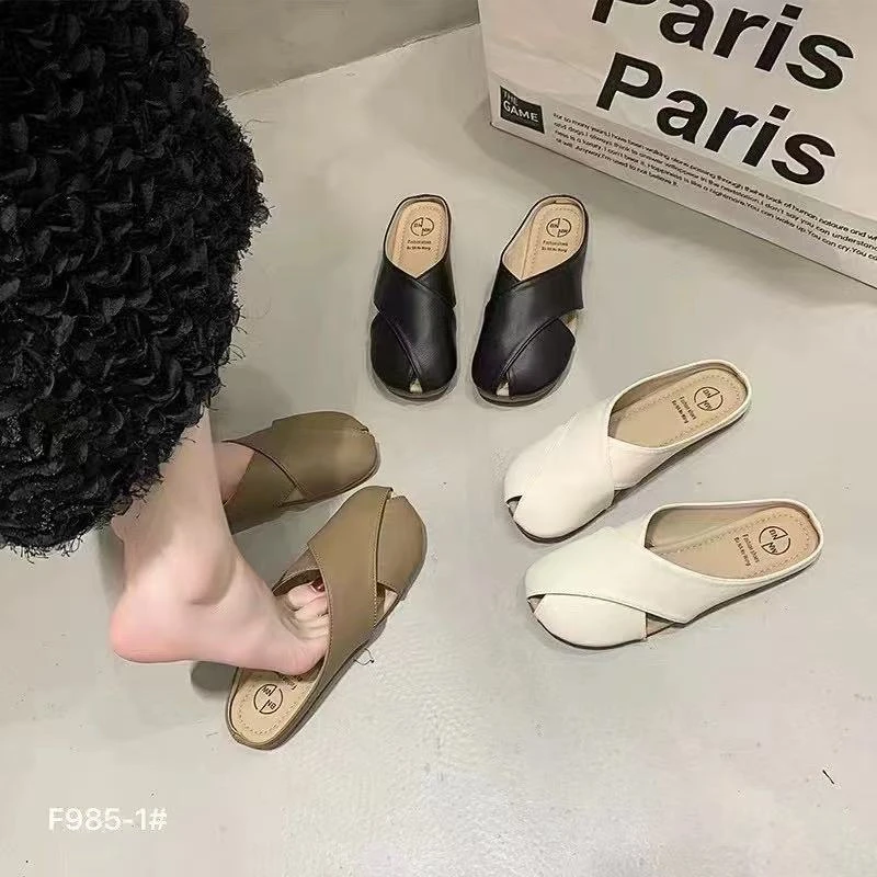 夏休闲款法式拖鞋女新款配裙子仙女风拖鞋F985-1