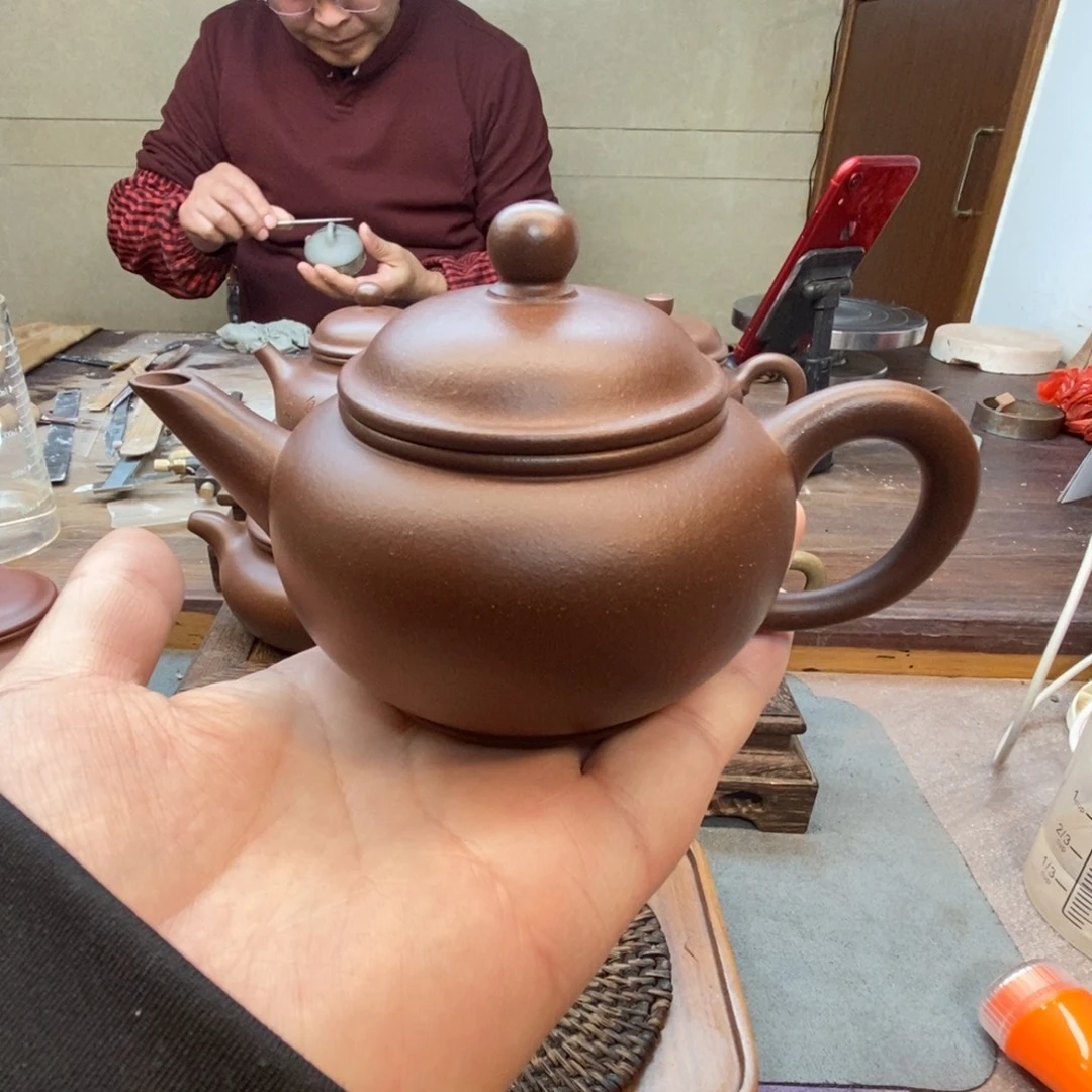 茶壶紫砂水平壶（原矿底槽青160cc）