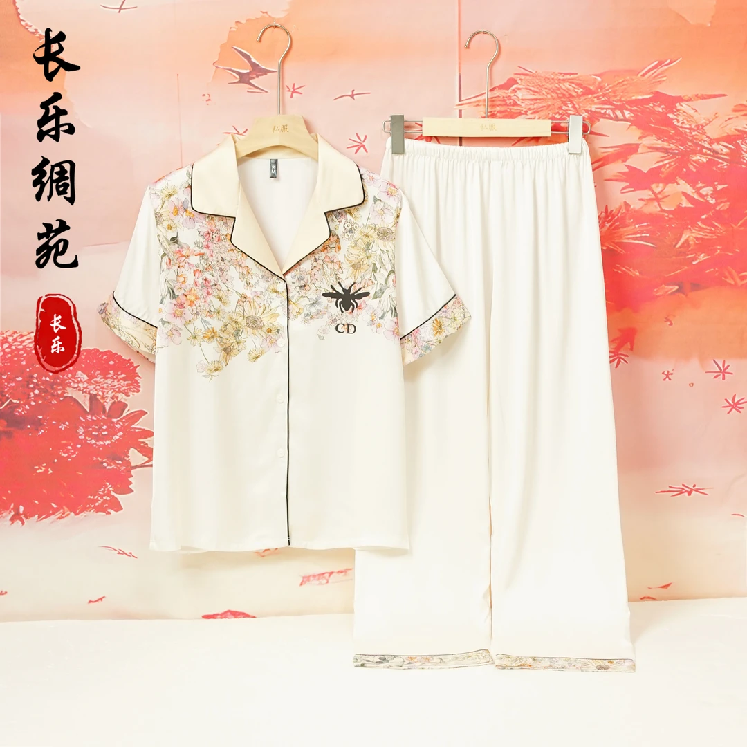 【长乐绸苑】新中式时尚国风提花休闲睡衣套装(C241)