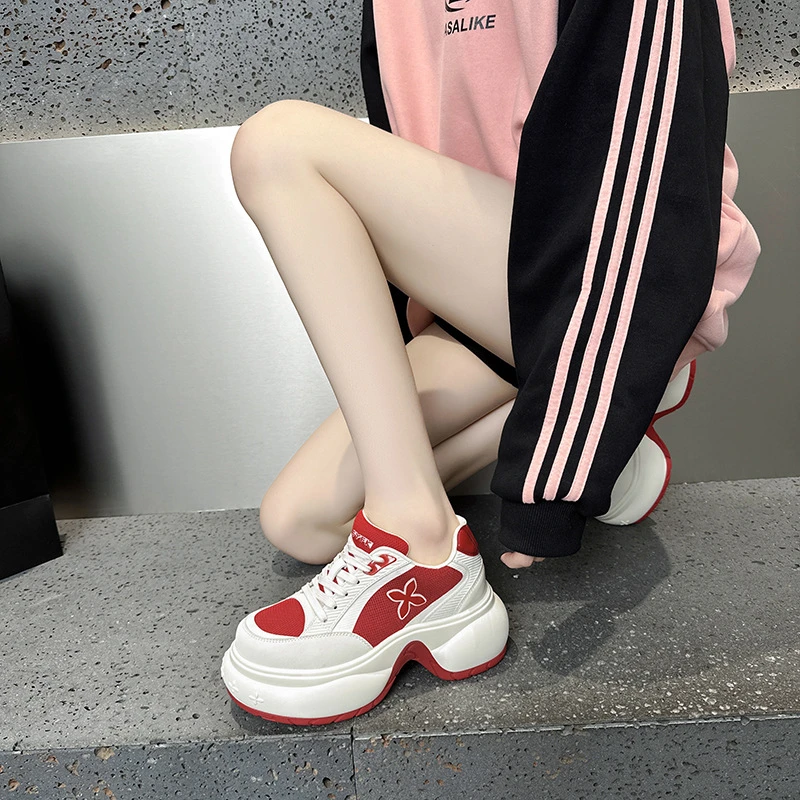 【Chonny涟漪老爹鞋】赵露思同款春季新款十字花厚底增高休闲鞋女