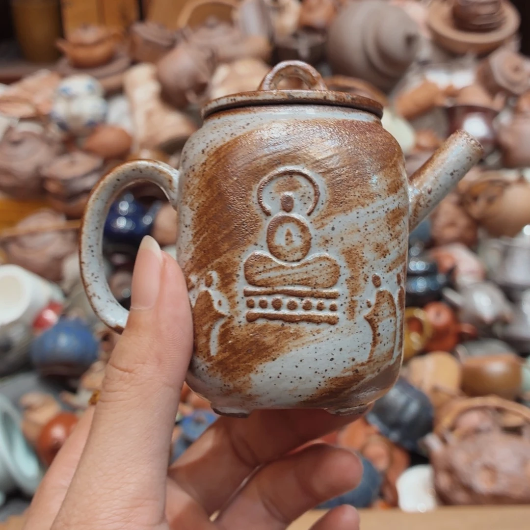 柴烧老岩泥高温茶器皿