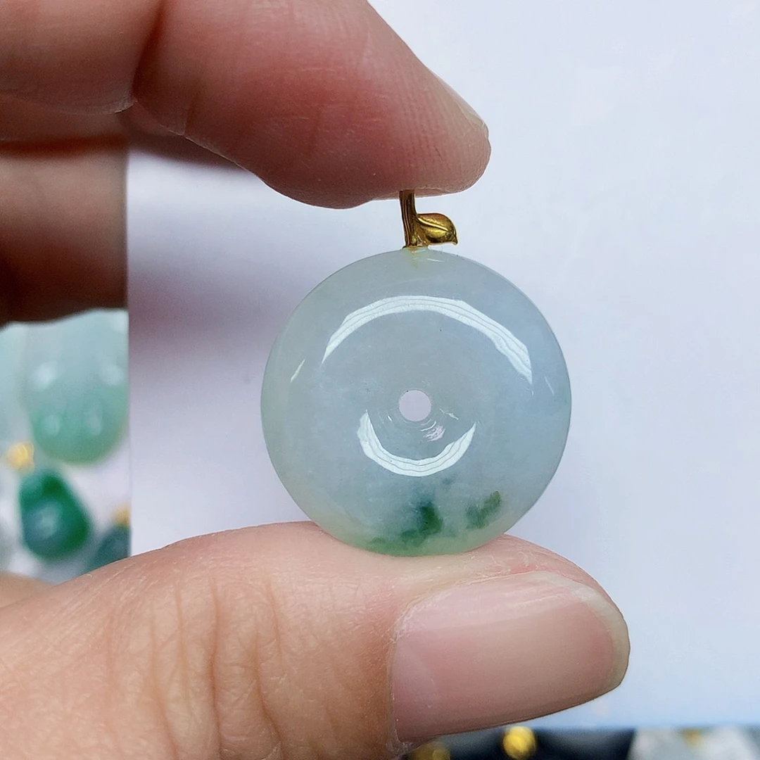 翡翠18K金镶嵌颈饰3567754