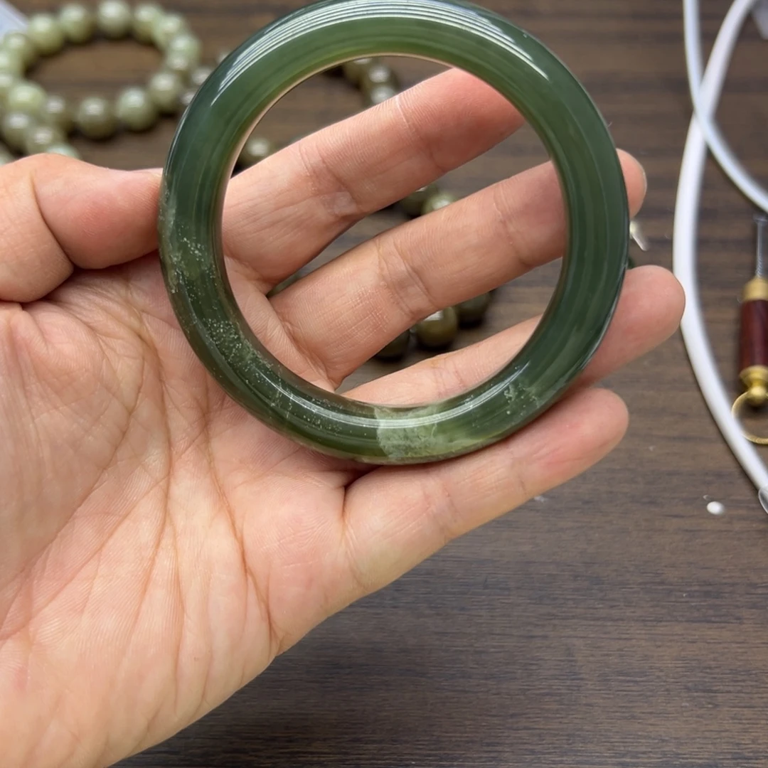 和田玉未镶嵌手镯58.1圈围301