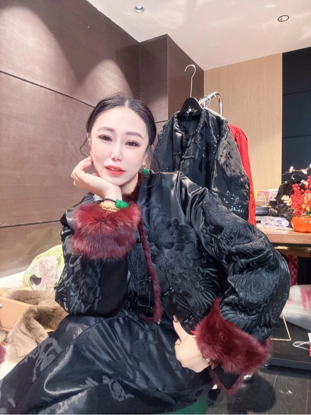 7012#《拜年双面外套》重工拼接新中式百搭宽松棉外套休闲