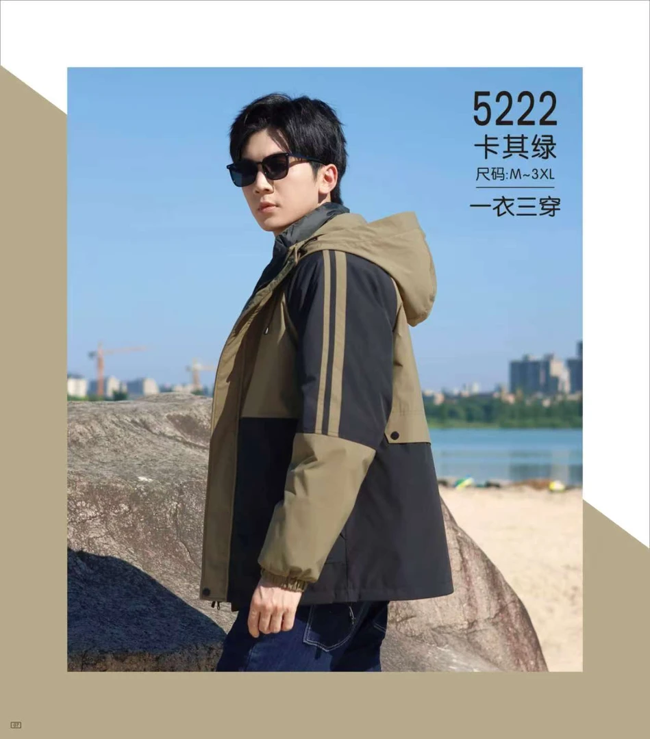 反季羽绒服加厚休闲风防风男士三穿可拆卸款