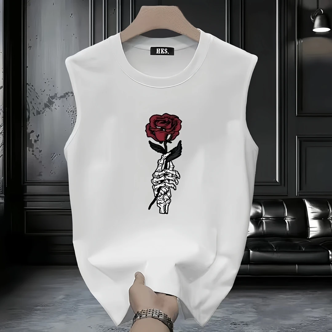 2025新款美式潮牌修身圆领透气男士韩版坎肩背心无袖时尚夏季潮流