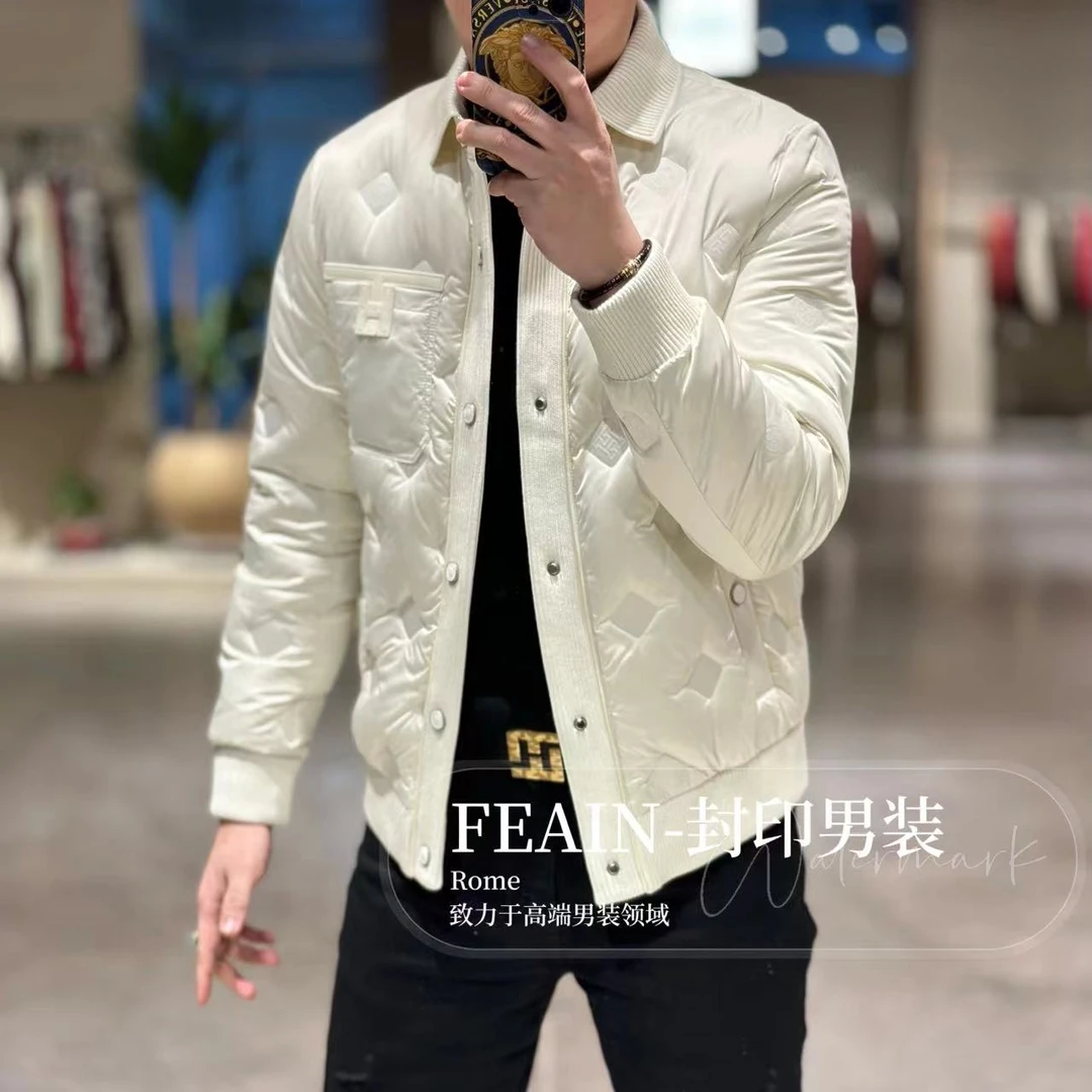 高端定制男士立体H扣设计羽绒服9229