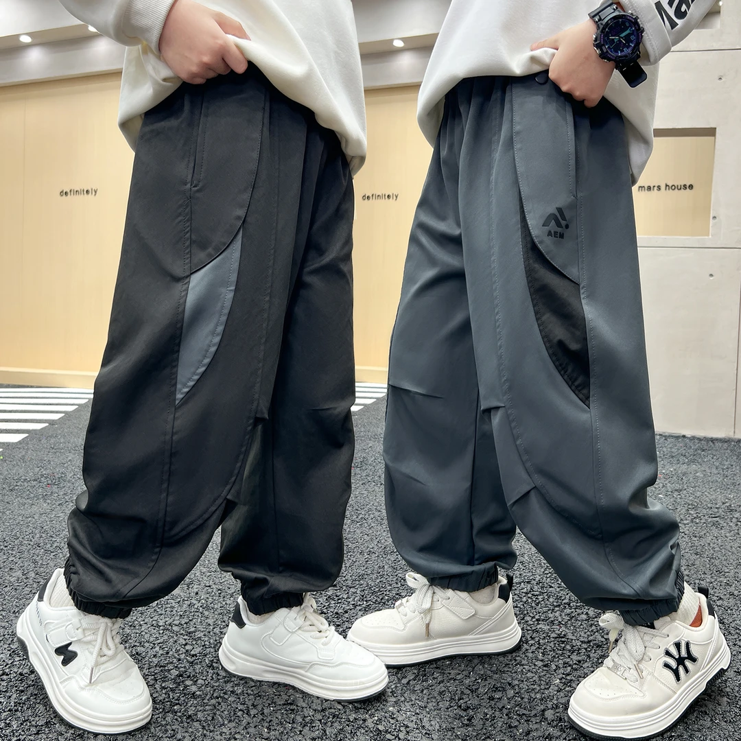 男童休闲裤2025春秋新款中大童潮酷帅气男孩速干束脚裤儿童裤子潮