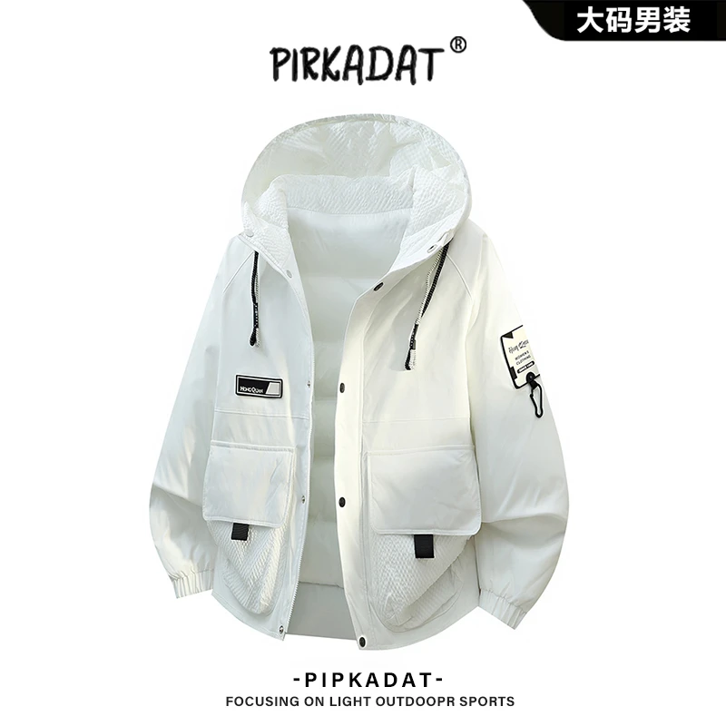 Pirkadat户外防风连帽羽绒服男冬季新款情侣保暖加厚洋气休闲外套