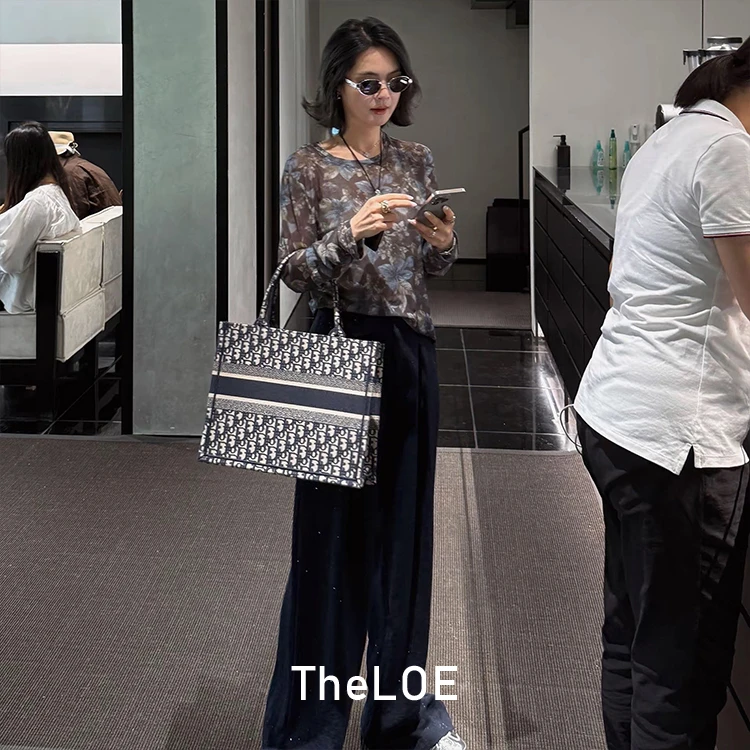 TheLOE/闪闪冰垂亚麻 高级感莱赛尔亚麻休闲捏褶闪闪裤#LE-2590