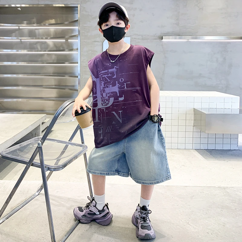 儿童装男童夏装套装2025新款夏季运动无袖款夏款中大童男孩酷帅潮