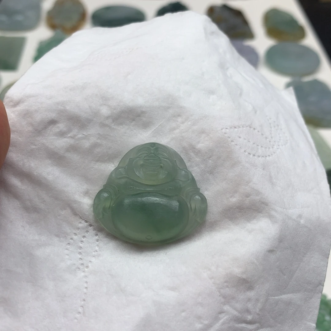 未镶嵌定制翡翠佛公 毛货 w j s q