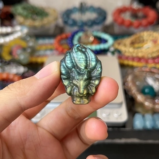 拉长石颈饰未镶嵌矿坑微瑕4