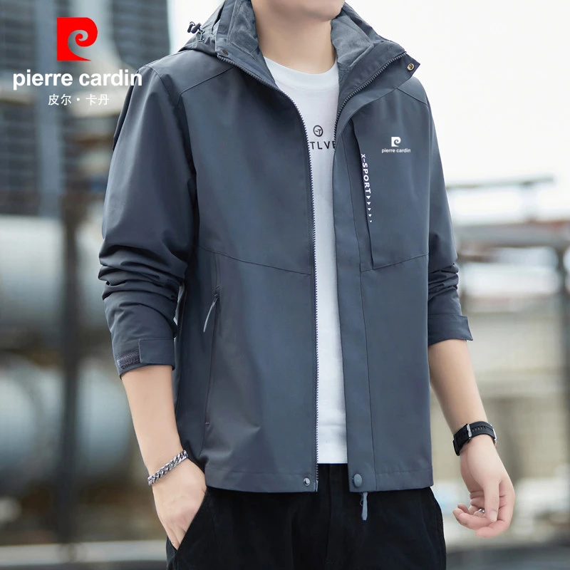 【内胆可拆卸】皮尔卡丹三合一冲锋衣男士户外大码防风登山夹克外套