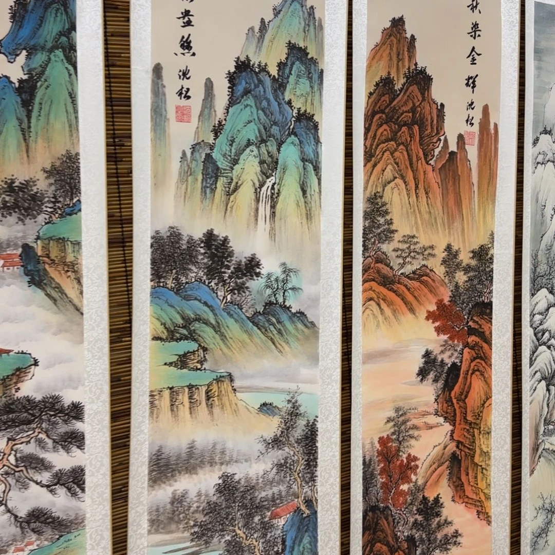 好***景国画QB四幅一套作品！带证书！只限一单