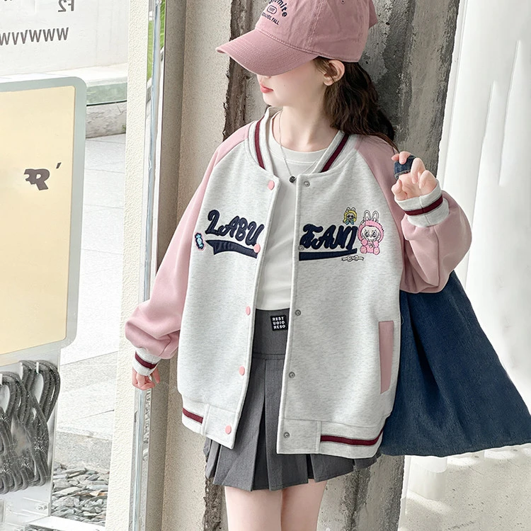 女童外套春秋款2025新款洋气女孩休闲棒球服中大童秋装夹克上衣潮