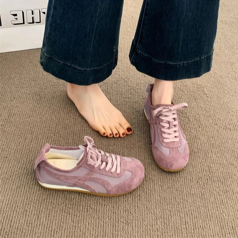 专柜紫色德训鞋女鞋2025年新款夏季网红复古阿甘鞋透气休闲运动鞋