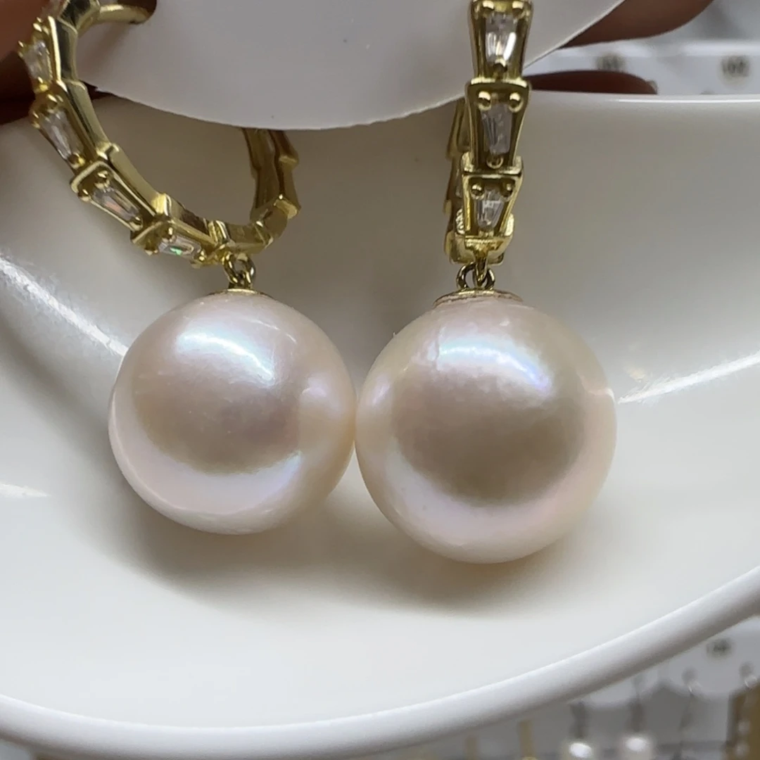 朴***豆耳饰银S925镶嵌淡水珍珠13