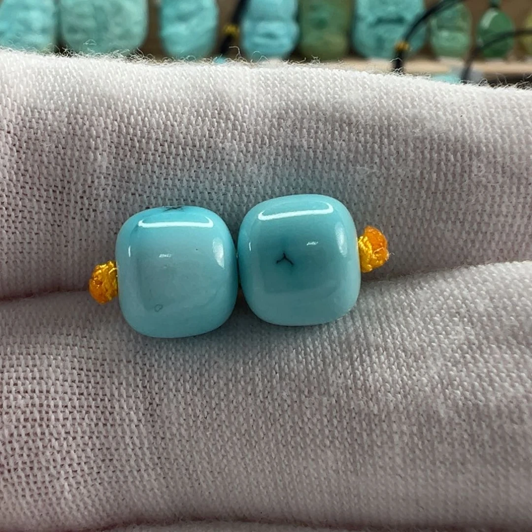 未镶嵌绿松石老型对珠 8.7x7.8mm