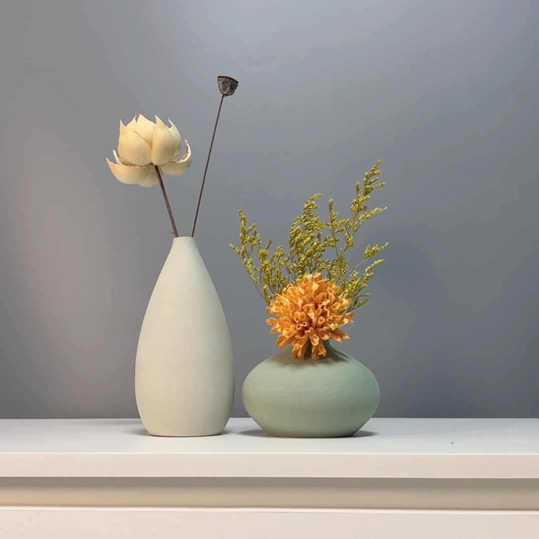 陶瓷花瓶景德镇手作陶瓷花瓶摆件无孔