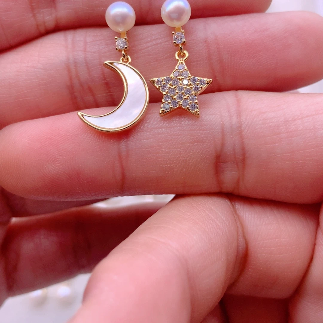 淡水珍珠耳饰合金