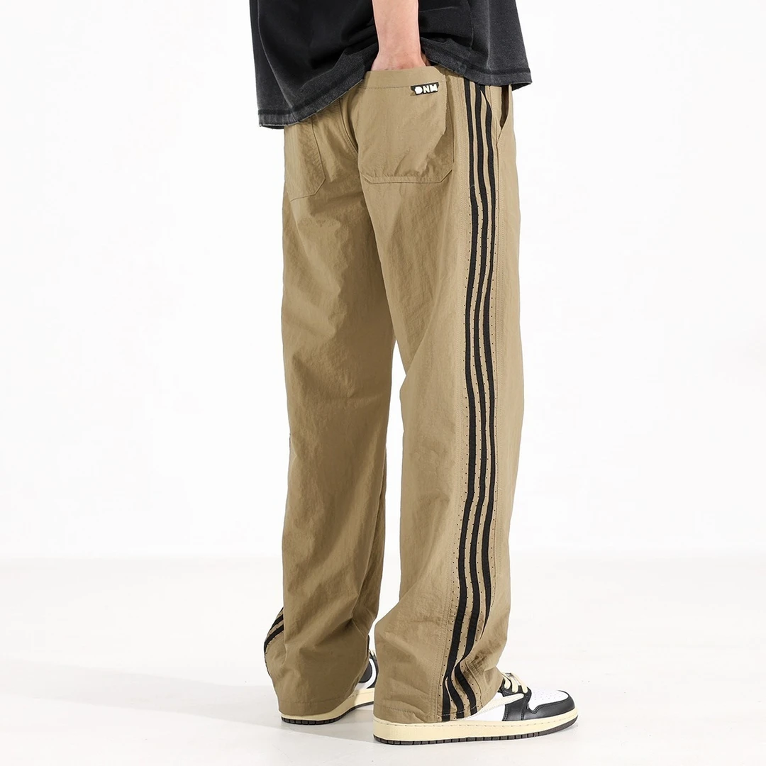 男款潮直筒裤夏季运动轻薄宽松薄款夏季速干长裤户外透气网眼阔腿