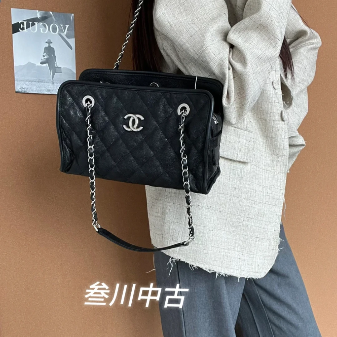95新 Chanel/香奈儿 Chanel黑银保龄球小号中古